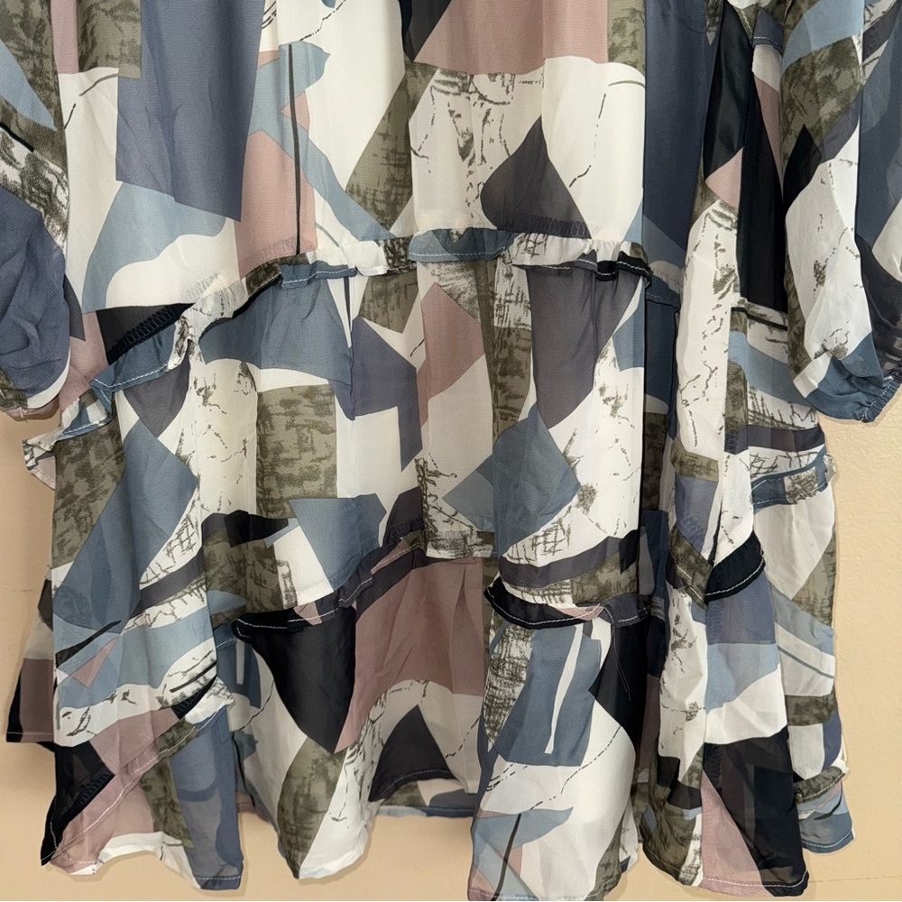 Entro Plus Size Abstract Patterned Swing Dress Si… - image 2